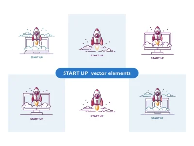 Rocket Start Up Vector